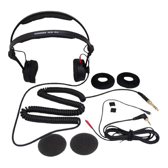 Sennheiser HD 25 Plus Professional On-Ear Monitoring Headphones SKU 506908 — Sennheiser professional HD 25 sound recordist's and engineer's headphones on a white background